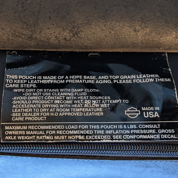 Harley Davidson Heritage Softail Leather Touring Bag Black Saddlebag - Picture 11 of 14